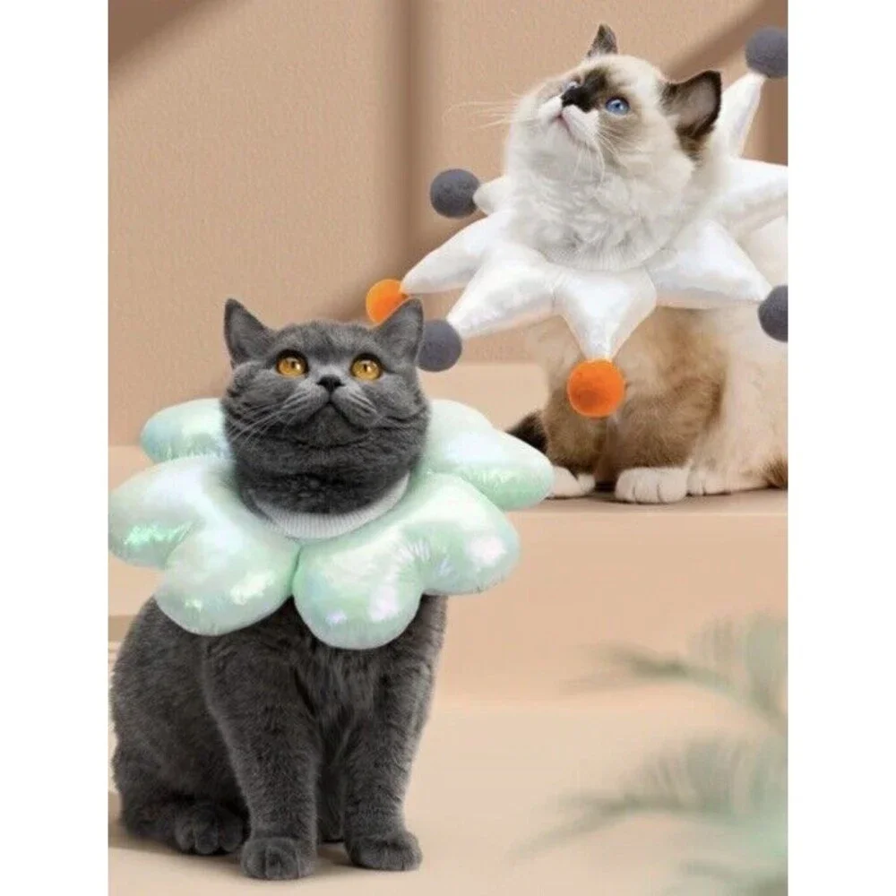 Cat Cone Collar Soft, Protective Cat Dog Recovery Collar to Stop Licking Med